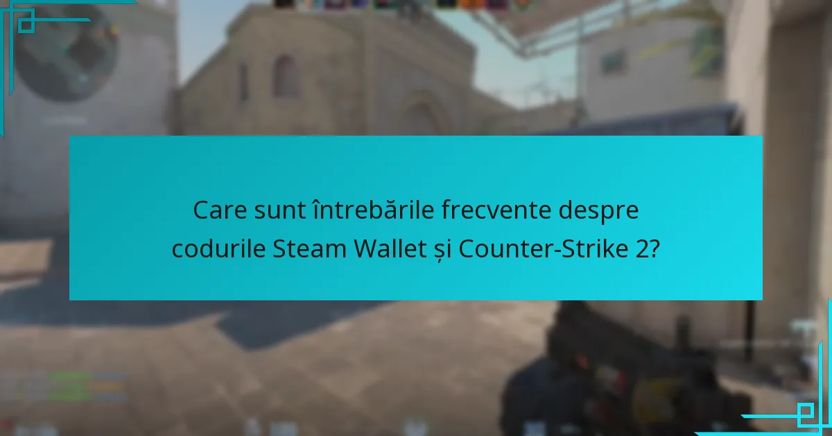 Care sunt întrebările frecvente despre codurile Steam Wallet și Counter-Strike 2?