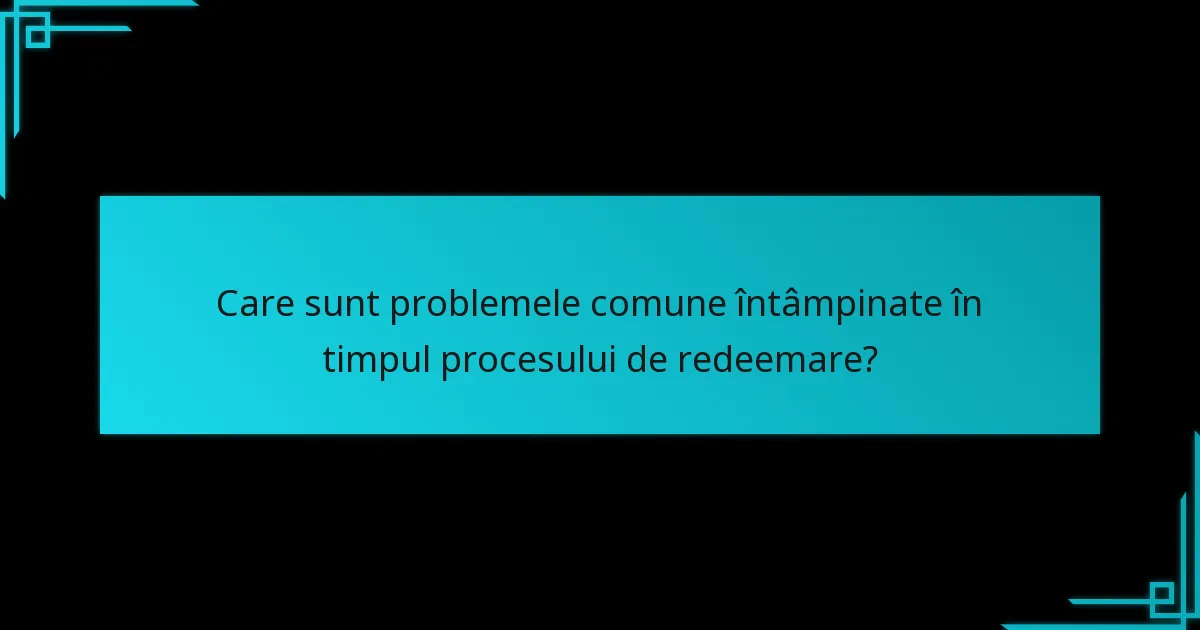 Care sunt problemele comune întâmpinate în timpul procesului de redeemare?