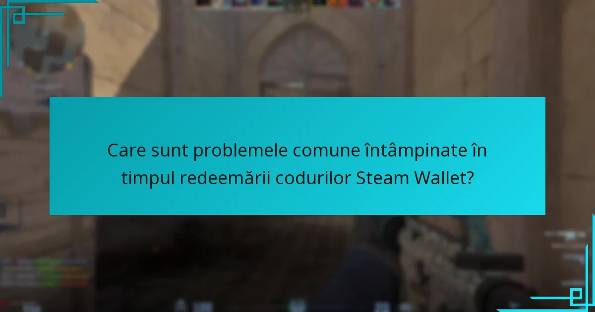 Care sunt problemele comune întâmpinate în timpul redeemării codurilor Steam Wallet?