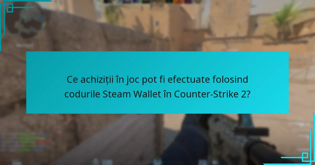 Ce achiziții în joc pot fi efectuate folosind codurile Steam Wallet în Counter-Strike 2?