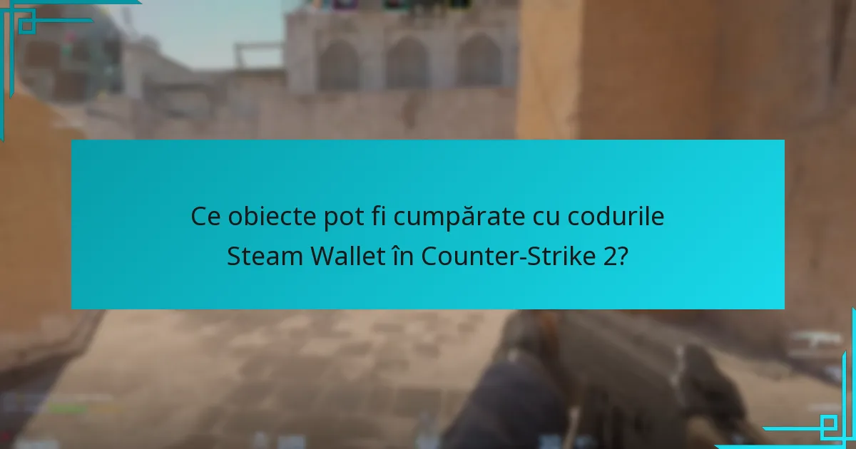Ce obiecte pot fi cumpărate cu codurile Steam Wallet în Counter-Strike 2?