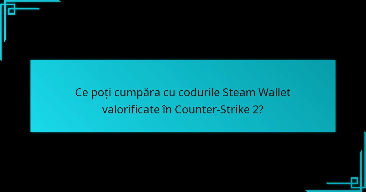 Ce poți cumpăra cu codurile Steam Wallet valorificate în Counter-Strike 2?